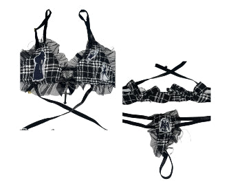Goth Spit Gingham Little Hell Lingerie Set