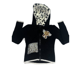 Goth Spit Tooth Faerie Patchwork Fur Hoodie